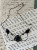 Superbe collier en filigrane d’argent massif et lapis-lazuli, début 1900, Angleterre.