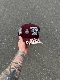 Image 1 of TRI TONE MAROON TORONTO BLUE JAYS CUSTOM FITTED CAP