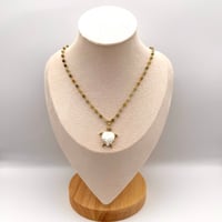 Image 2 of Green Garnet Turtle Necklace
