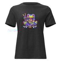 Image 3 of Women's Relaxed T-Shirt, Tie Dye Peace Frog Hippie Tee