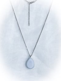 Image 3 of Forget me not Flowers, Resin and Gold Leaf Pendant Necklace 