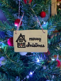Image 2 of Merry Christmas House Tile decoration. 