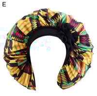 Image 5 of Hair Bonnet Satin Medium African Print Sleep Hat