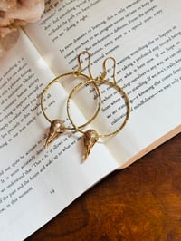 Image 1 of mini bird skull hoops 