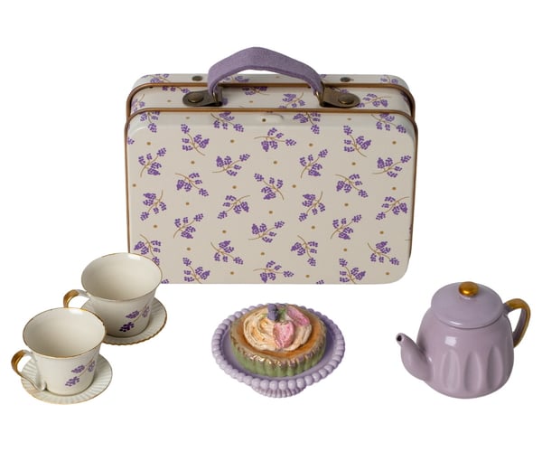 Image of Maileg - Afternoon Tea Set Purple Madelaine