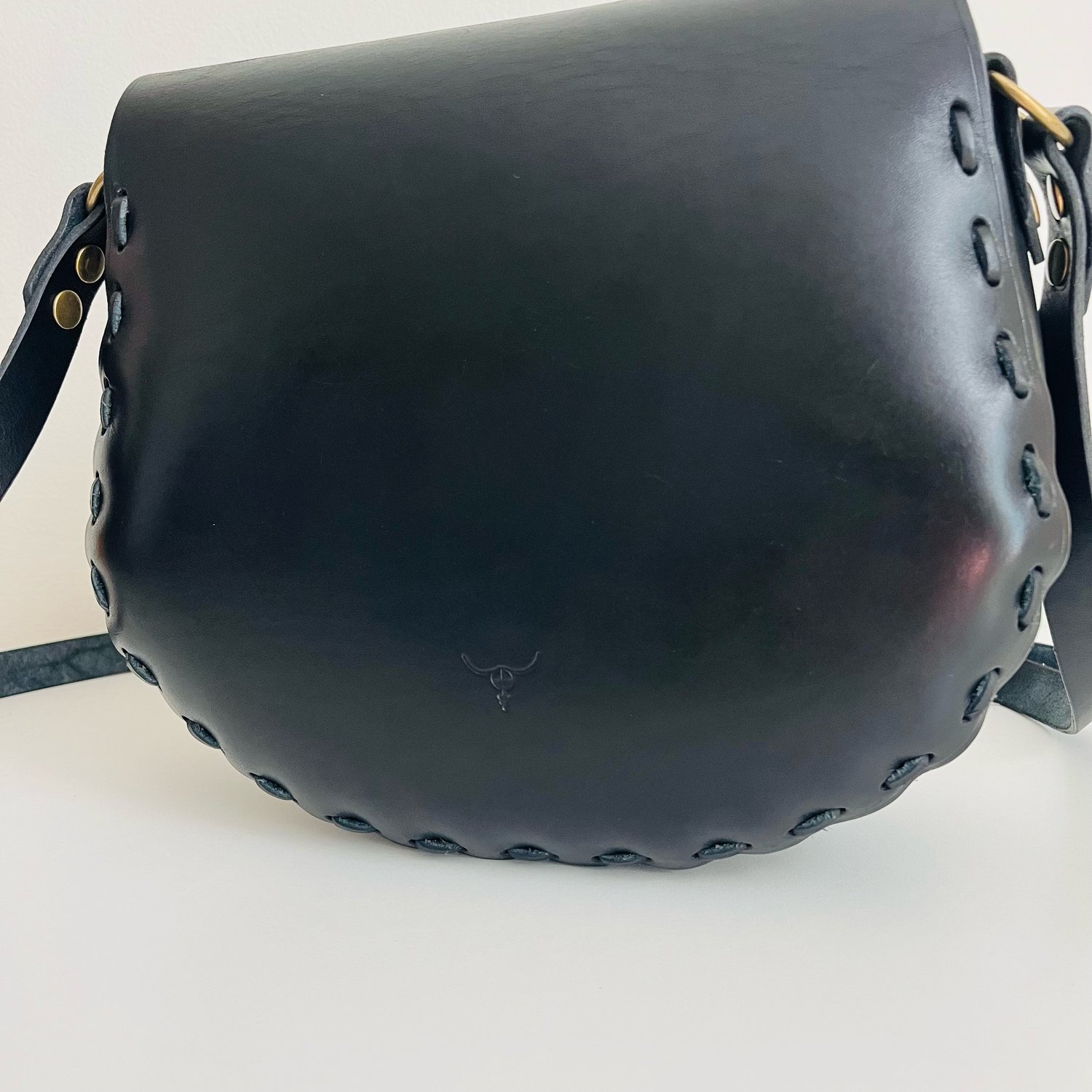 Image of Black Vachetta Crossbody Saddle Bag 
