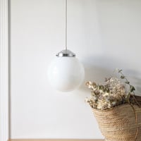 Image 5 of Suspension Opaline Blanche Grand Format 