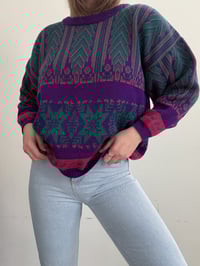 Image 2 of Vintage Purple oversized sweater // M 