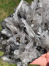Image 4 of Laser Quartz Cluster In A Bed Of Hematite #1967