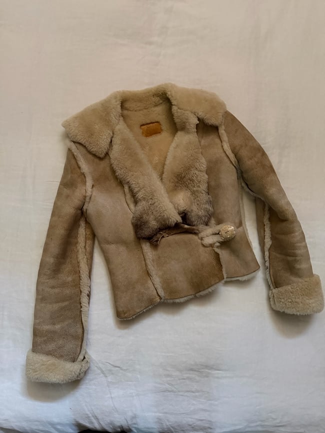 early 1970s sheepskin Mountain Rhythm designer coat jacket leather suede 
