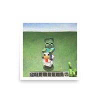 Chicken Jockey (Minecraft) - Poster Print