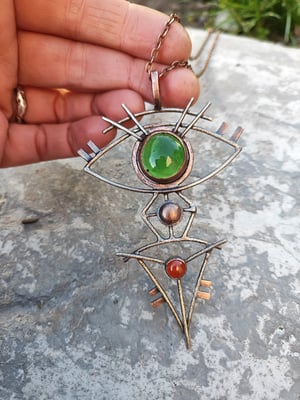 Green and orange pendant 