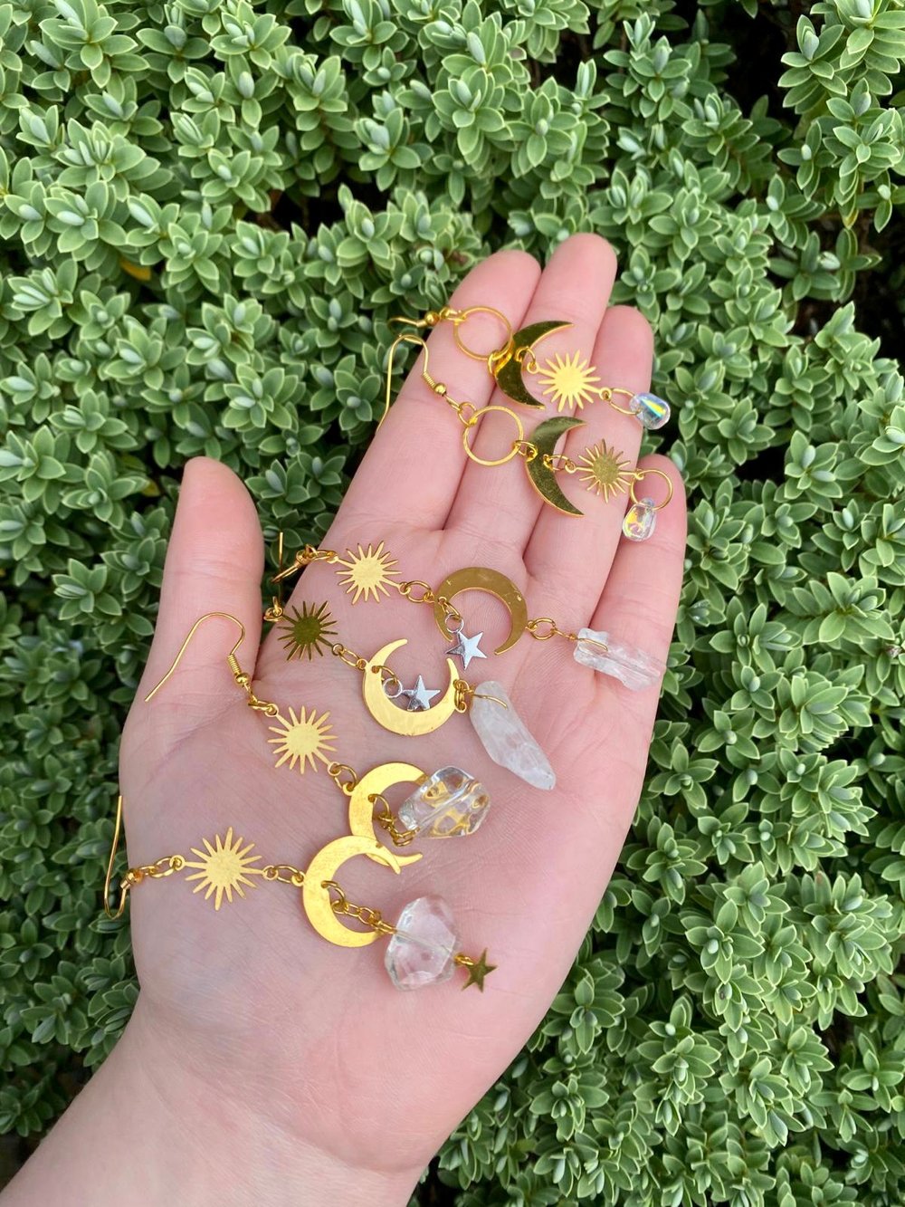 gold crescent moon earrings!