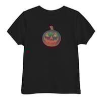 Image 8 of Toddler Jersey T-shirt - Jack O Lantern Retro Orange Glow