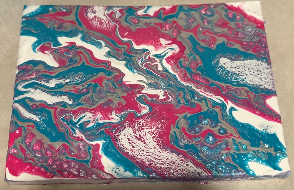 Image of 9x12 Pink Teal Canvas