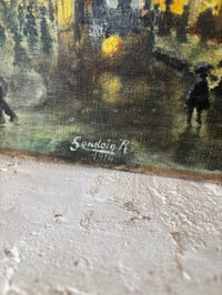 Image 2 of L’huile sur toile Scène du soir 