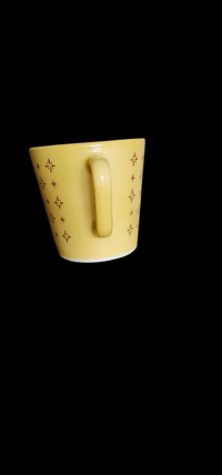 Image 2 of Set of 3 Pyrex Yellow Foulard Atomic Starburst Mugs 