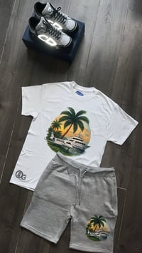 Image 2 of OG Palmé & profits- Short & T shirt set White/Grey