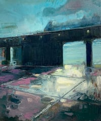 Image 1 of Painting / maleri / "ISLANDS BRYGGE – Malerdrømme og tankestreger – Havnen" / 50x60 cm