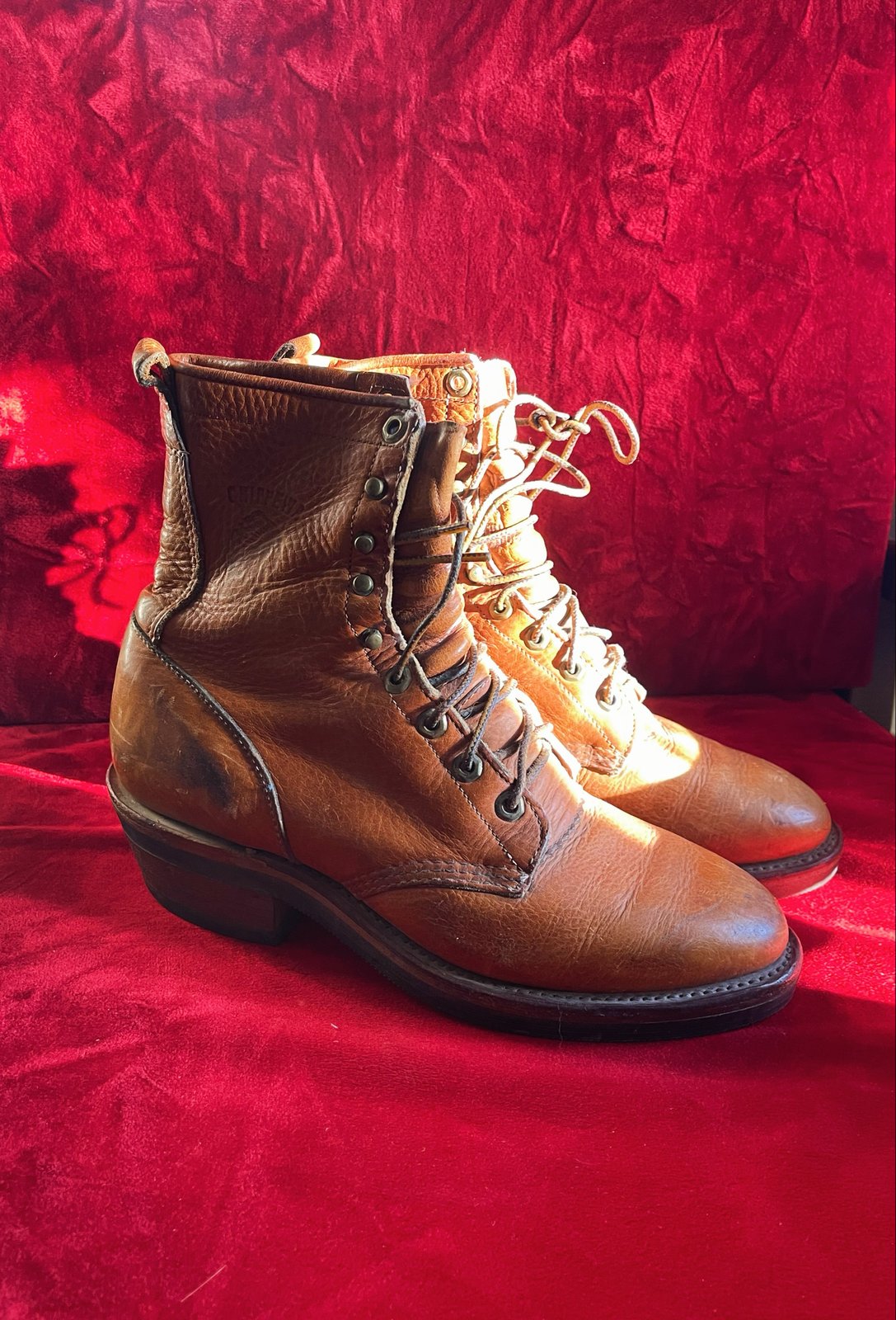 Vintage Lace Up Western Roper Boots