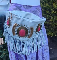 Image 11 of Dolly Bum bag suede fringe tassels WHITE and Moroccan Stone
