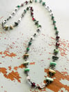 New Lander variscite emerald and garnet necklace 