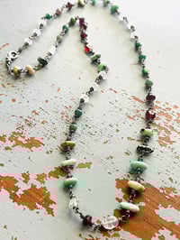 Image 3 of New Lander variscite emerald and garnet necklace
