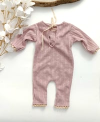 Image 2 of Newborn girls romper Amelie | dusty pink