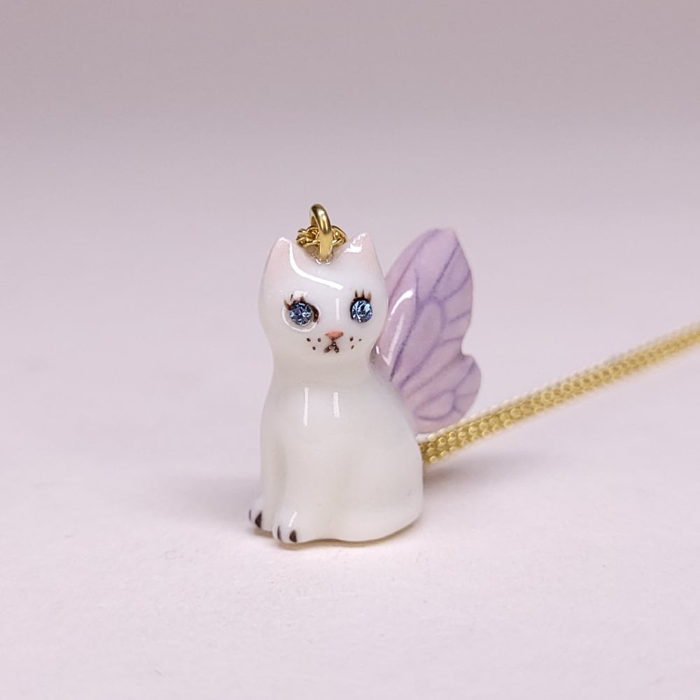 Image of White Fairy Porcelain & Gold Vermeil Pendant