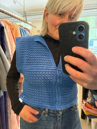 Image 3 of Daisy top, blue (one size)