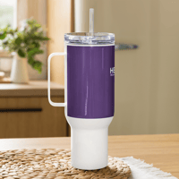 Image 3 of Travel mug with a handle (The Lord's Prayer on dark purple)