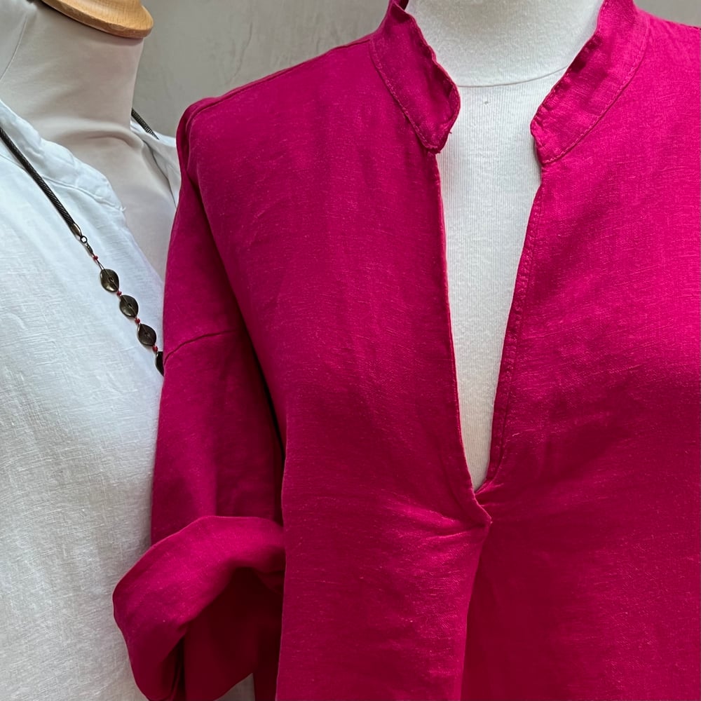 Image of Robe Tunique En Lin cybèle Fushia