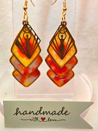 Image 2 of Handcrafted Resin Sun Goddess Earrings 