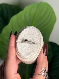 Image 2 of .925 SS DAINTY AMETHYST RING ADJUSTABLE SIZES 5-12
