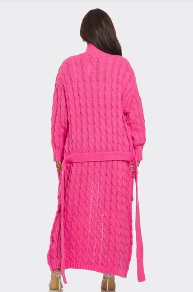 Image of Pink Love Cable Knit Cardigan