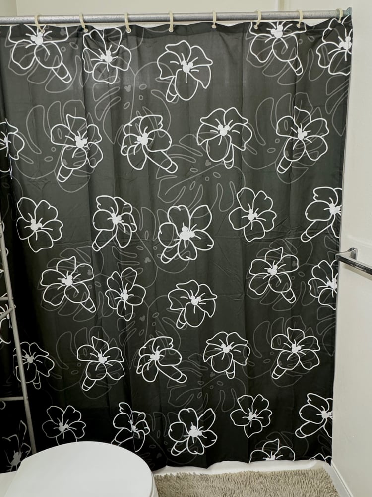 Image of MainStreetAlohaCo Collab Puakenikeni Park Shower Curtain