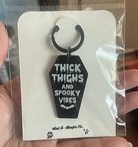 Image 1 of Thicc Thighs & Spooky Vibes Keychain
