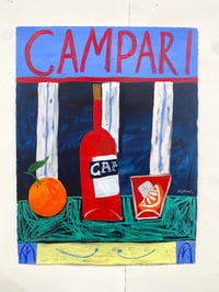 Campari on navy & teal