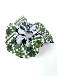 Image 4 of Large Keffiyeh Scrunchies Blue/Green