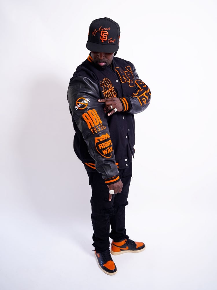 Image of RBL Posse Varsity Jacket (Black/Orange)