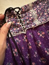 70s plum calico lace up prairie skirt 