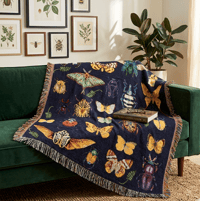 Image 3 of Woven Insect Blanket – Cotton Fringe Blanket MOTHER'S DAY LIMITED EDITION 