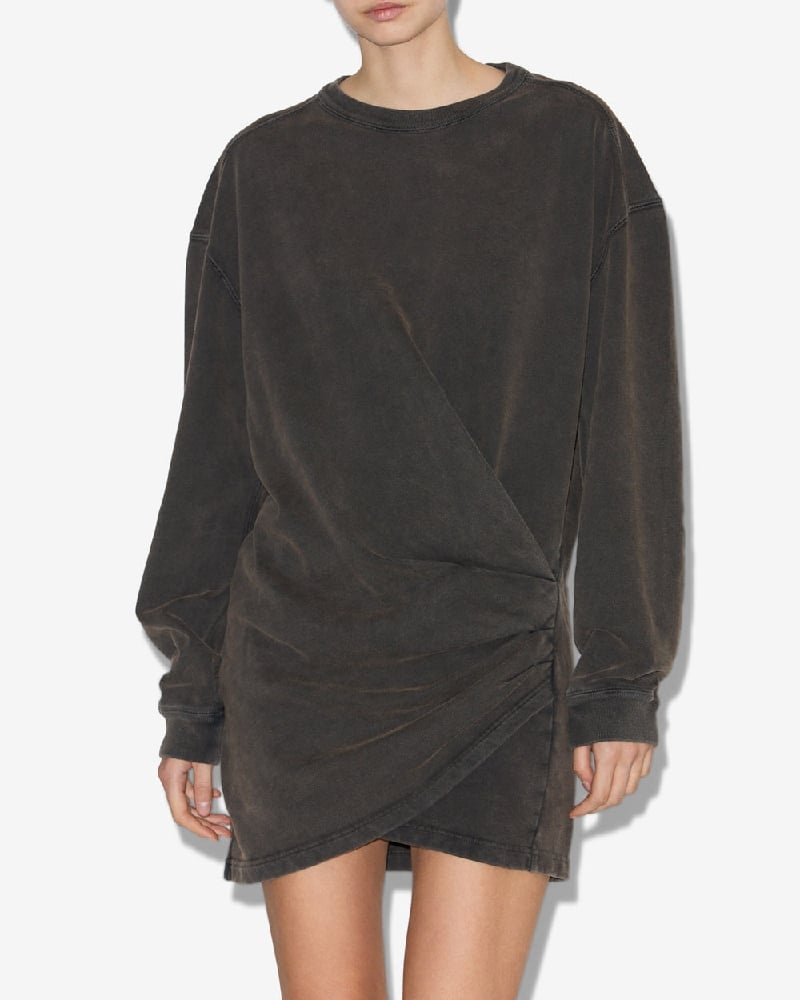 Image of ISABEL MARANT PIPPER DRESS FADED BLACK