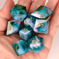 Image 5 of Aqua Rose<br>8 Piece Polyhedral Set