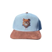 BERR MASCOT DENIM SNAPBACK {BROWN BRIM}