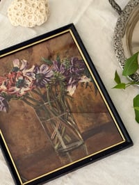 Image 2 of Aquarelle ancienne - bouquet d’anémones