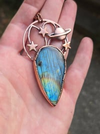 Image 4 of Electroformed THIS IS WHAT SPACE SMELLS LIKE labradorite necklace 01