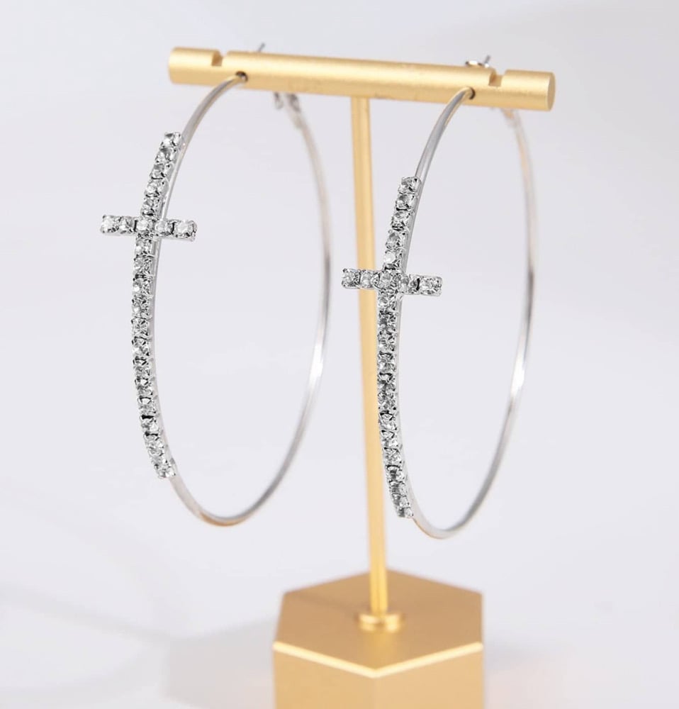Image of “Cross Design Hoops”