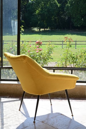 Image of Fauteuil coquille jaune