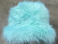 Aqua Blue Fluffy Bucket Hat